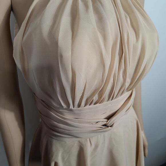 Cream Chiffon Wedding Dress size small - Picture 3 of 8